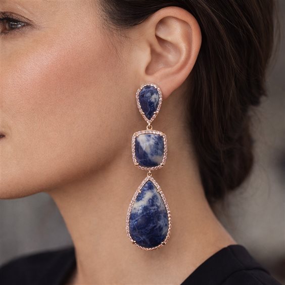 Orecchini Cianfrone Gioielli Donna in Argento Lapislazzulo CRISOR003 - CRISOR003